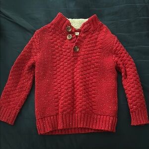 Cozy Red Sweater with Button Detail